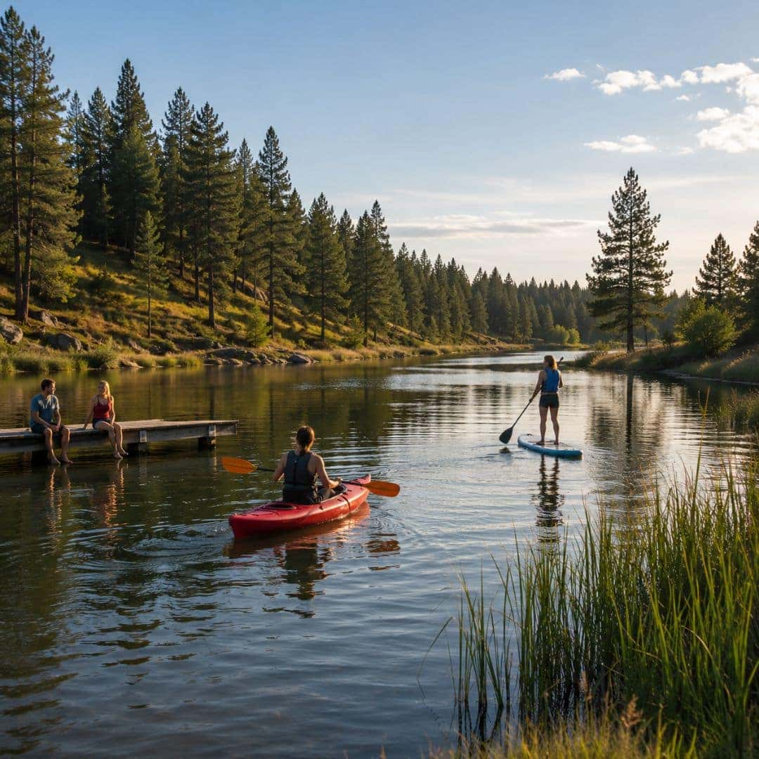 Peaceful lake and forest scenery near Turnbull National Wildlife Refuge outside Cheney