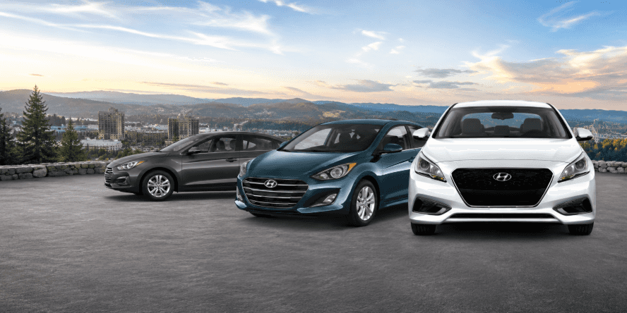 Hyundai Lineup Against Mountain Horizon