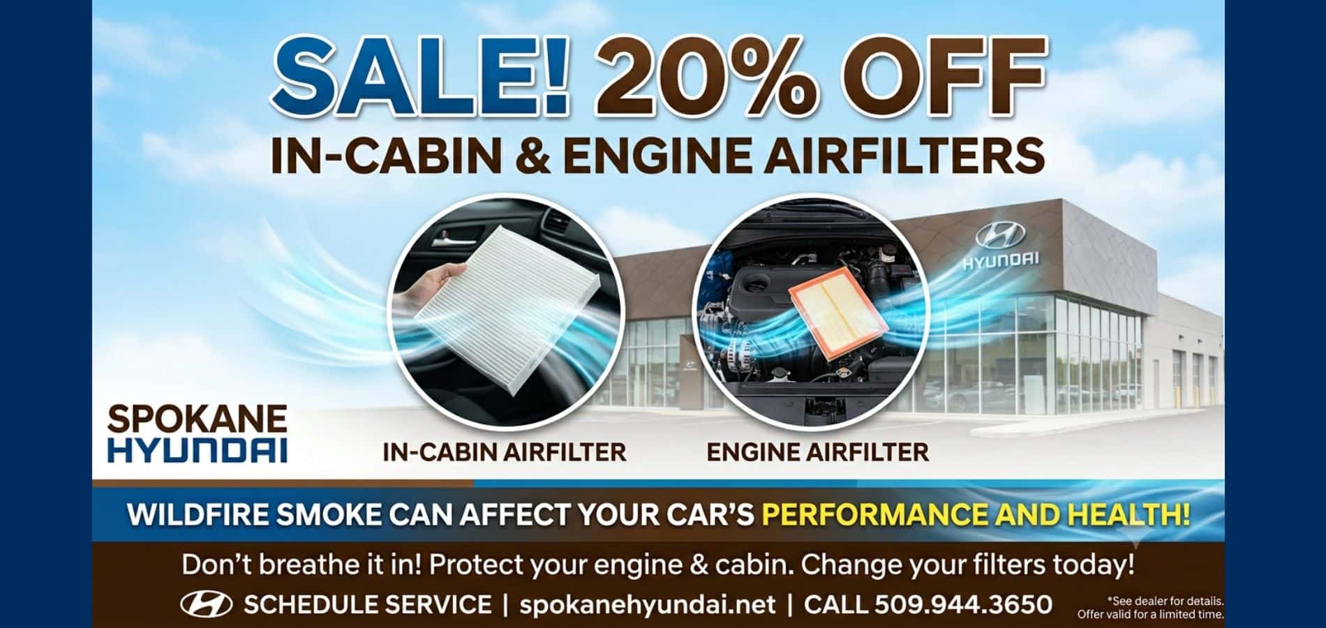 Wildfire Smoke In-Cabin and Engine Air Filter Sale