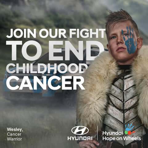 Child whose courage represents the mission of Hyundai Hope On Wheels