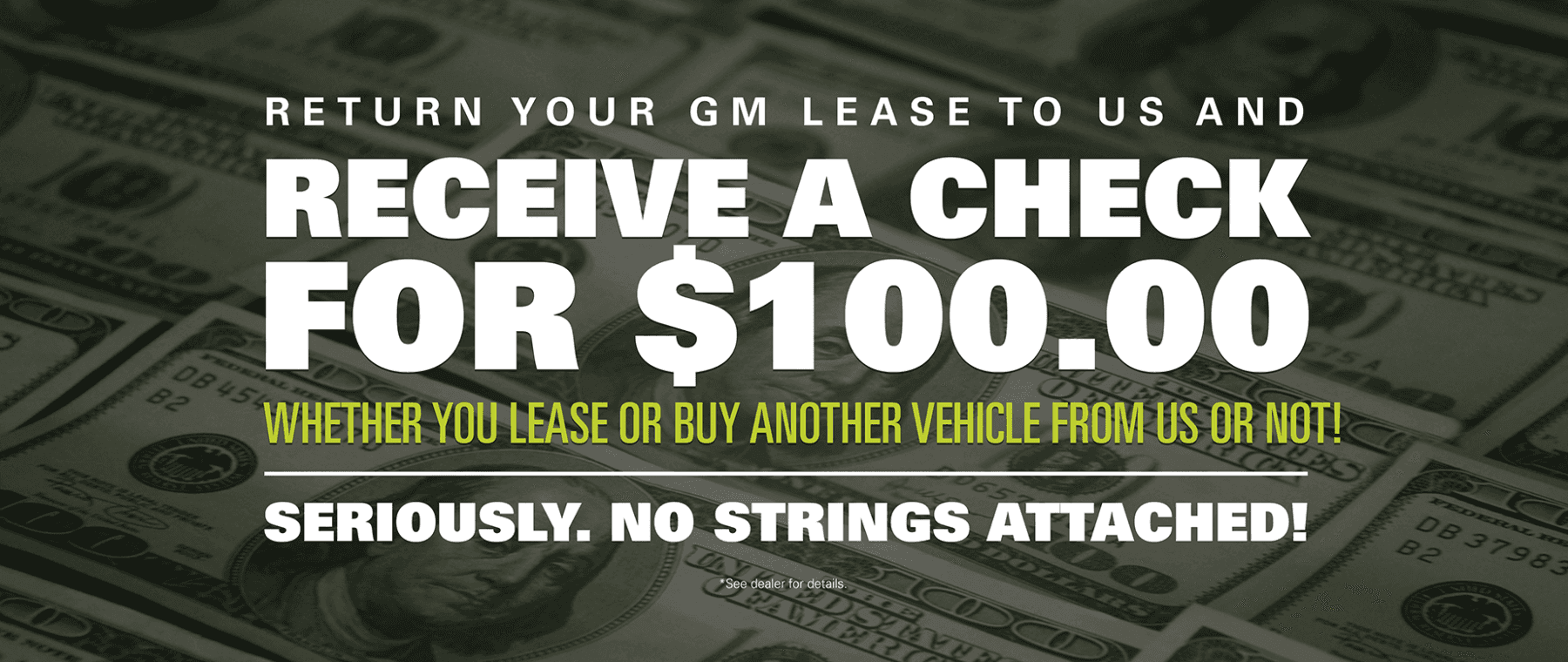 100 lease return offer