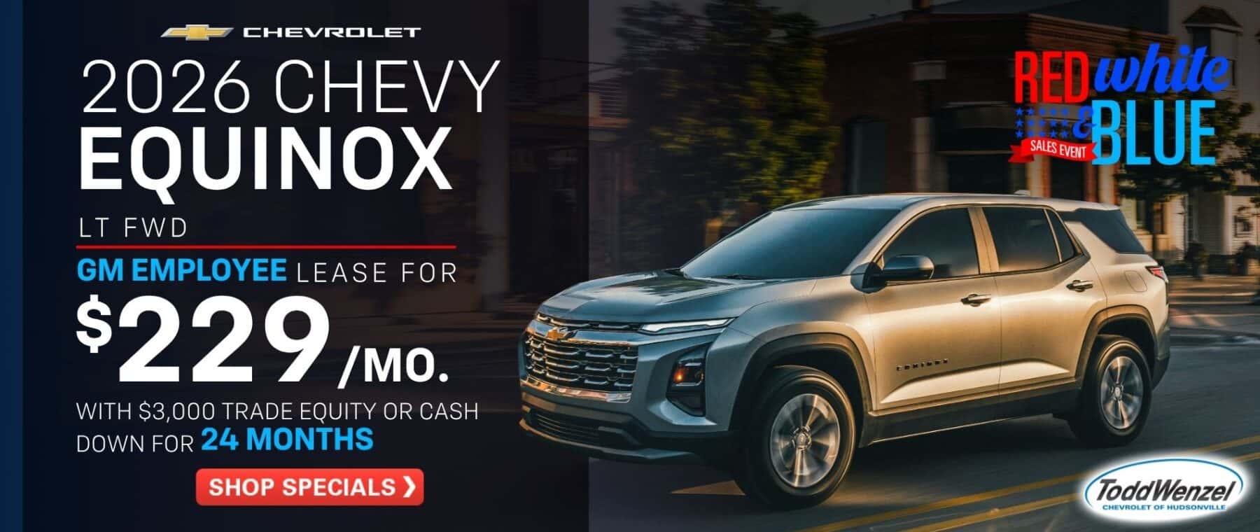 Red white and blue car sale