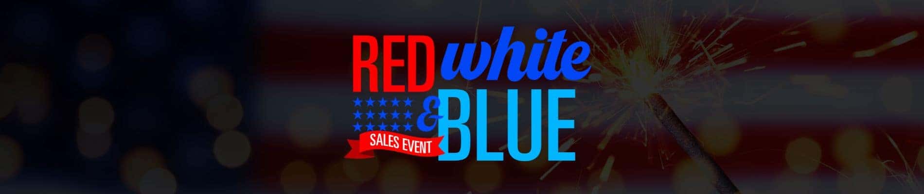 Red white and blue car sale