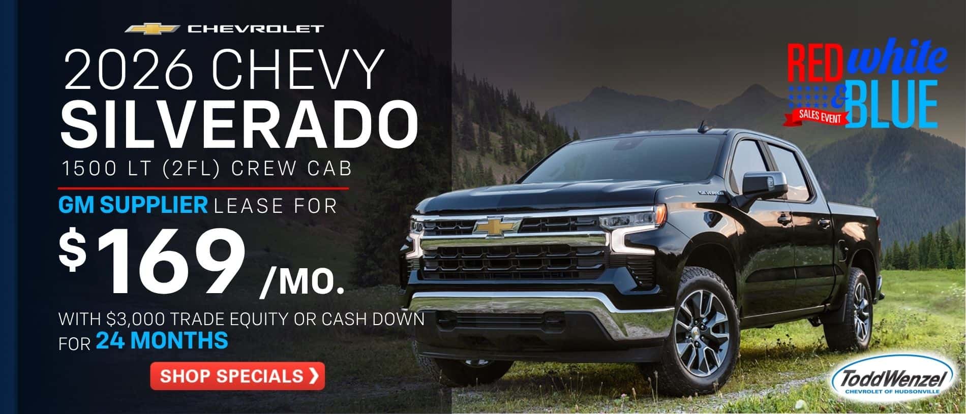 Red white and blue truck sale
