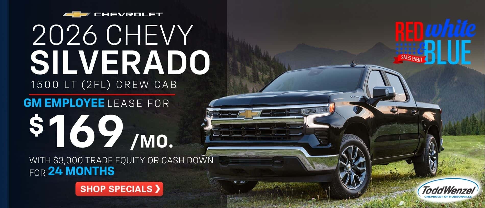 Red white and blue truck sale