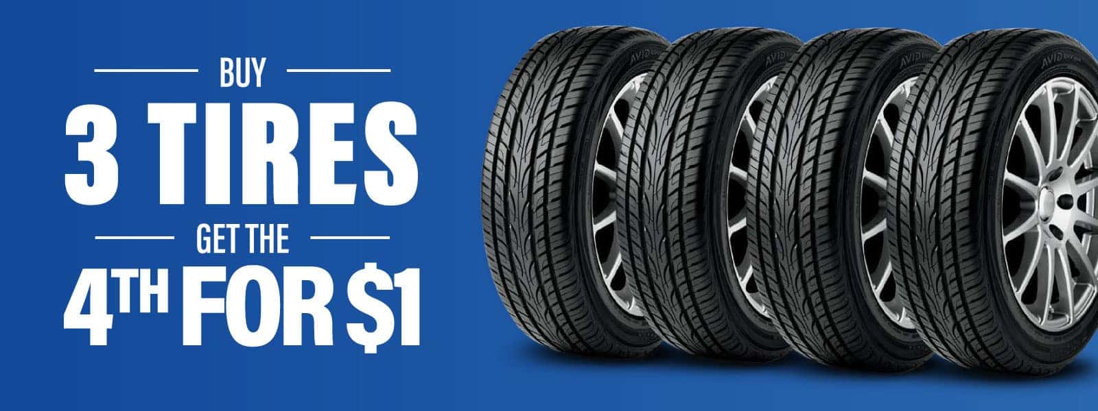 Tires on blue background