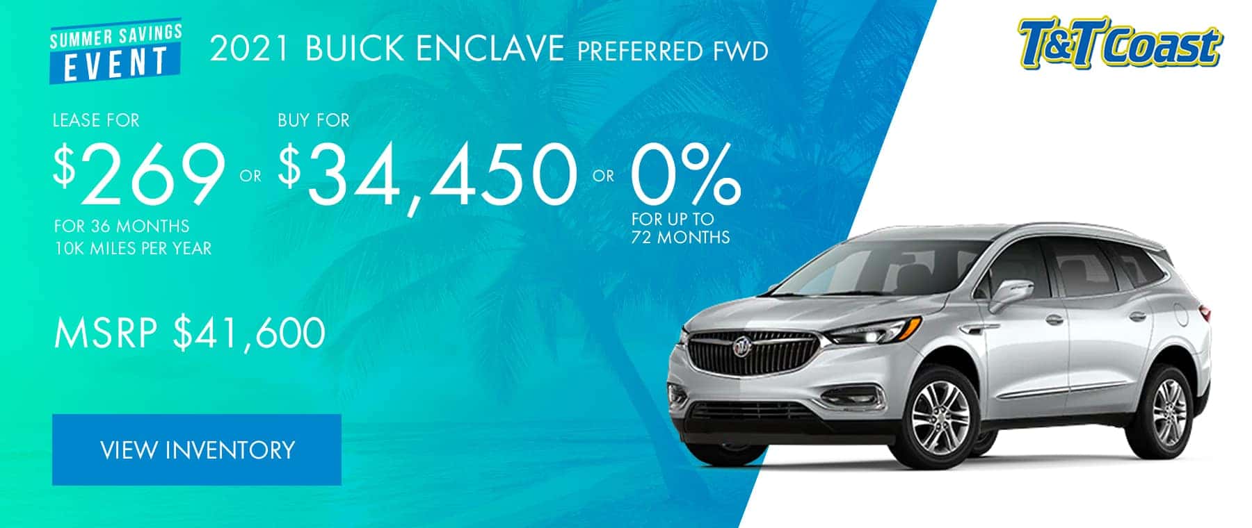 2021 BUICK ENCLAVE ESSENCE FWD Subtitle: MSRP $41,600 $269/MONTH LEASE!* For 36 Months /10K Miles/Year OR BUY FOR$34,450 OR 0% for up to 72 months
