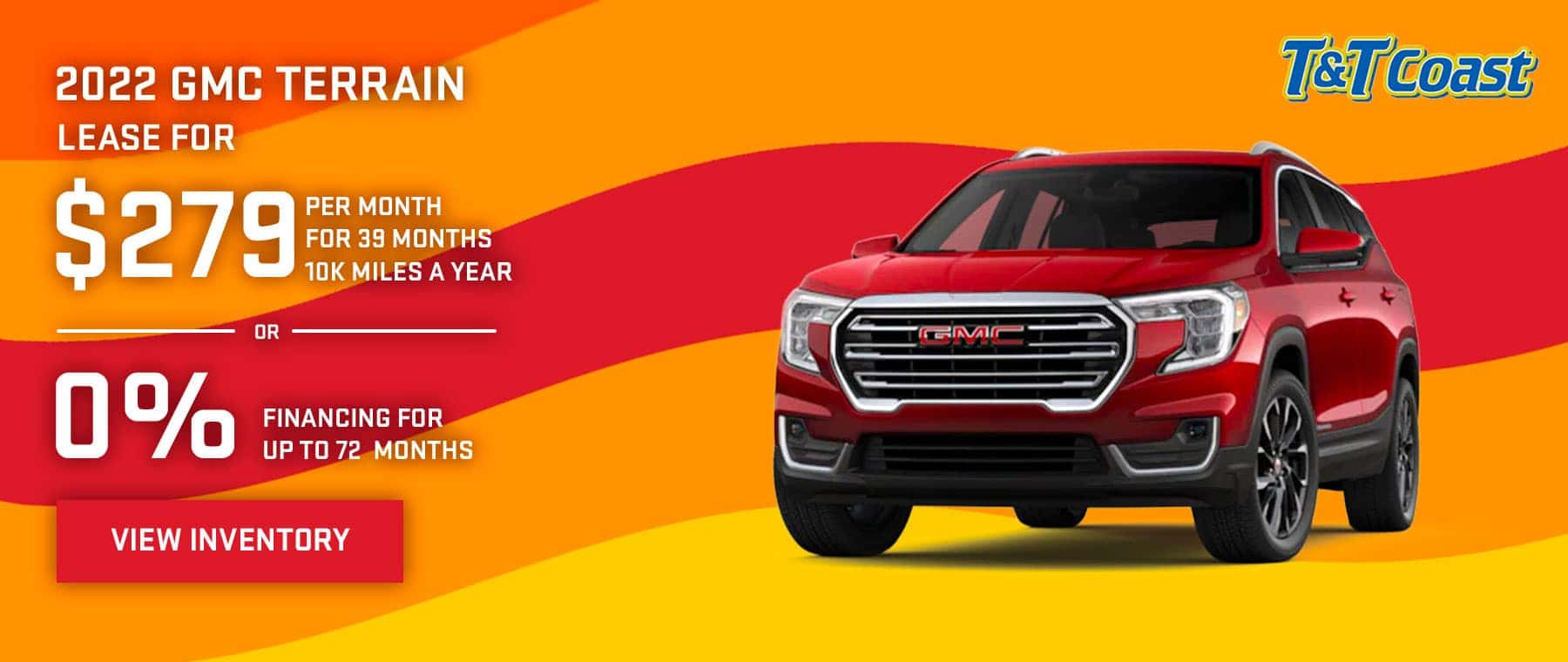2022 GMC TERRAIN $279 a month for 39 months OR 0% financing for up to 72 months