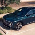 2025 Cadillac LYRIQ parked by a charging station