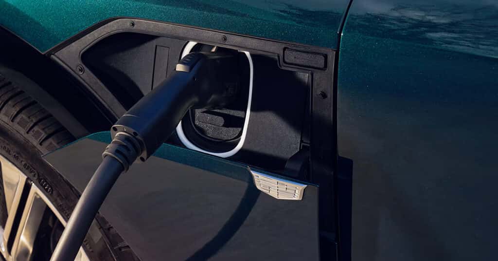 close up view of a 2025 Cadillac Lyriq while charging