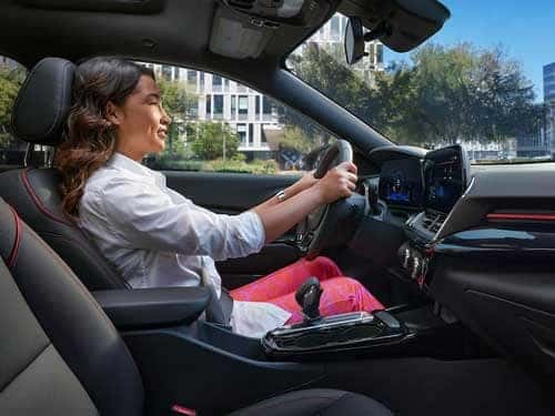 2024 Chevrolet Trax interior view of woman driving