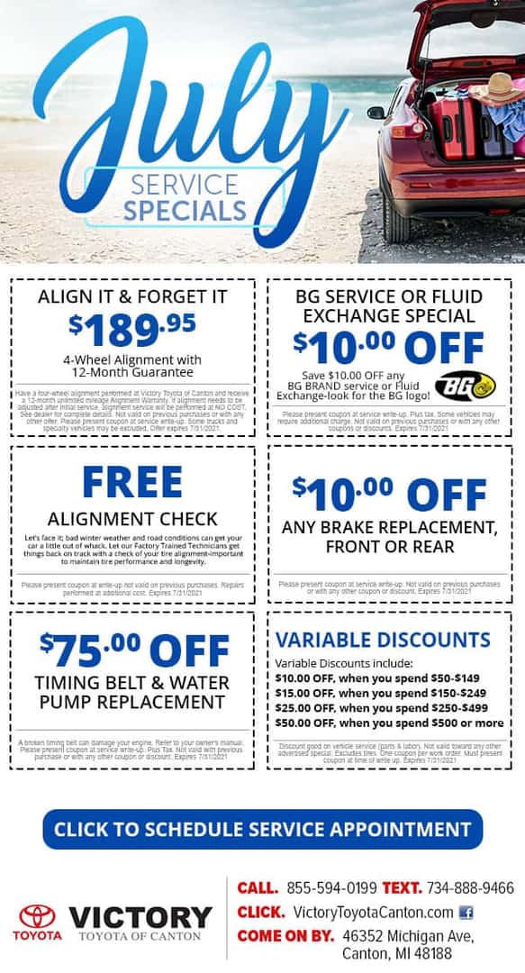 Auto Service Specials Victory Toyota of Canton near Ann Arbor