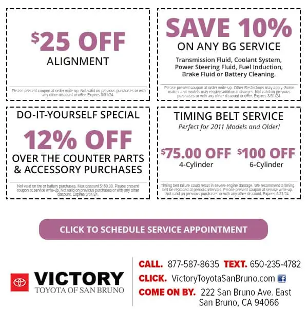 Auto Service Specials | Victory Toyota of San Bruno near San Francisco