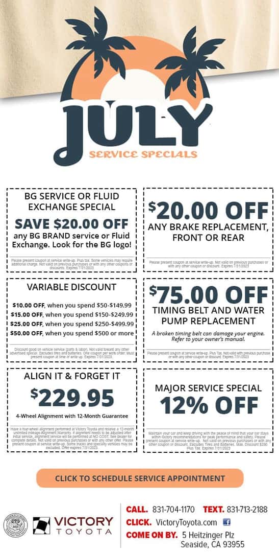 Service & Parts Specials | Victory Toyota