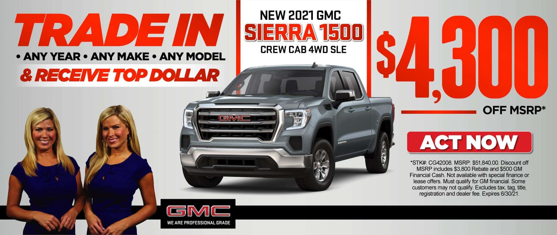 New 2021 GMC Sierra 1500 Crew Cab 4WD SLE | $4,300 Off MSRP | ACT NOW