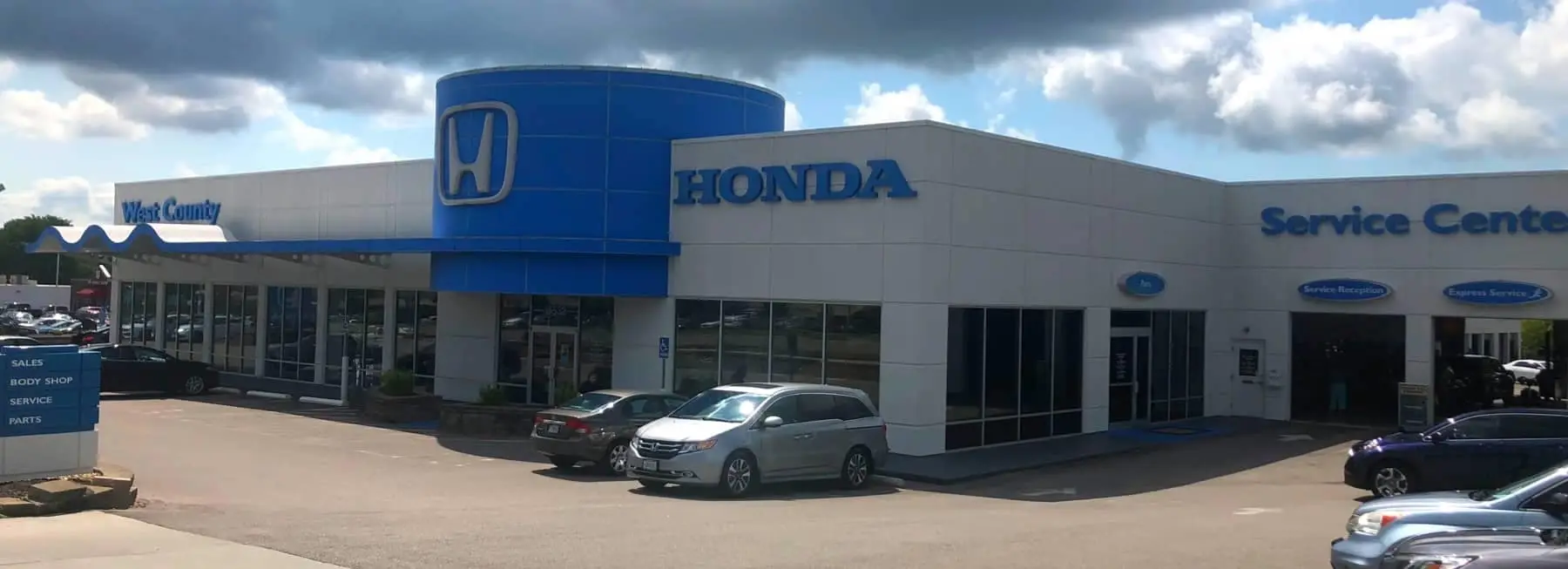 Front of Honda Dealership Lot