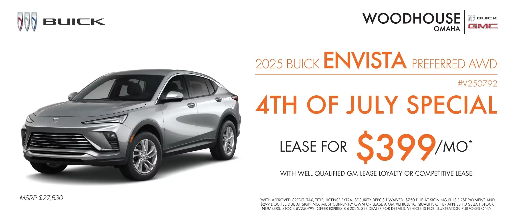 2025 BUICK ENVITSA (V250792)- 4th of July Special - Lease for $399 per month for 39 months 10,000 miles per year*