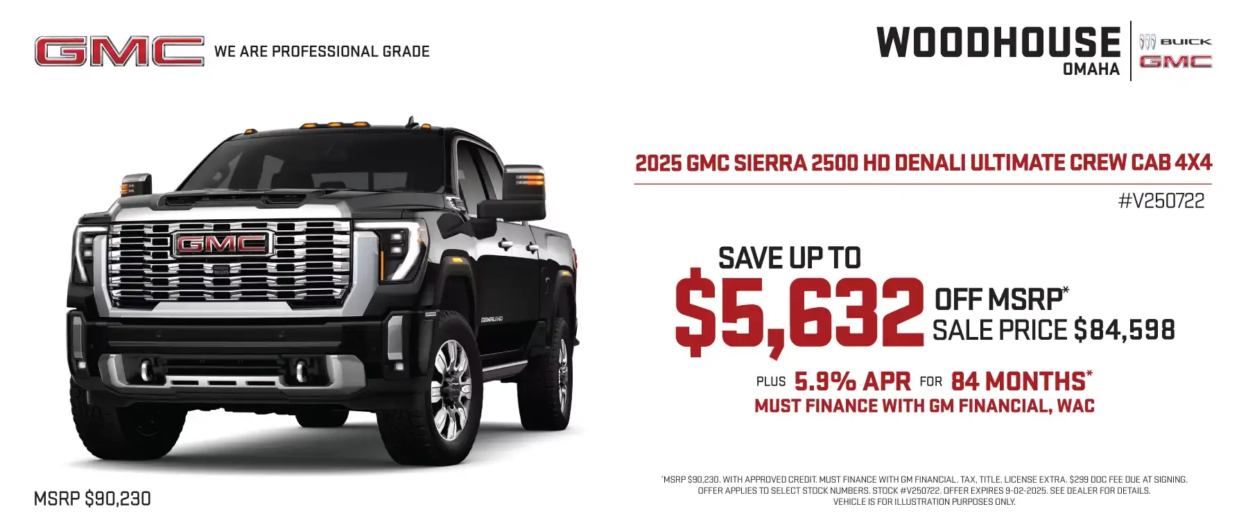 2025 GMC SIERRA 2500 ULTIMATE DENALI CREW CAB 4X4 (V250564, V250704, V250720, V250722, V250741, V250750, V250773, V250912) - Save up to $5,632 off MSRP plus 5.9% APR for 84 months*