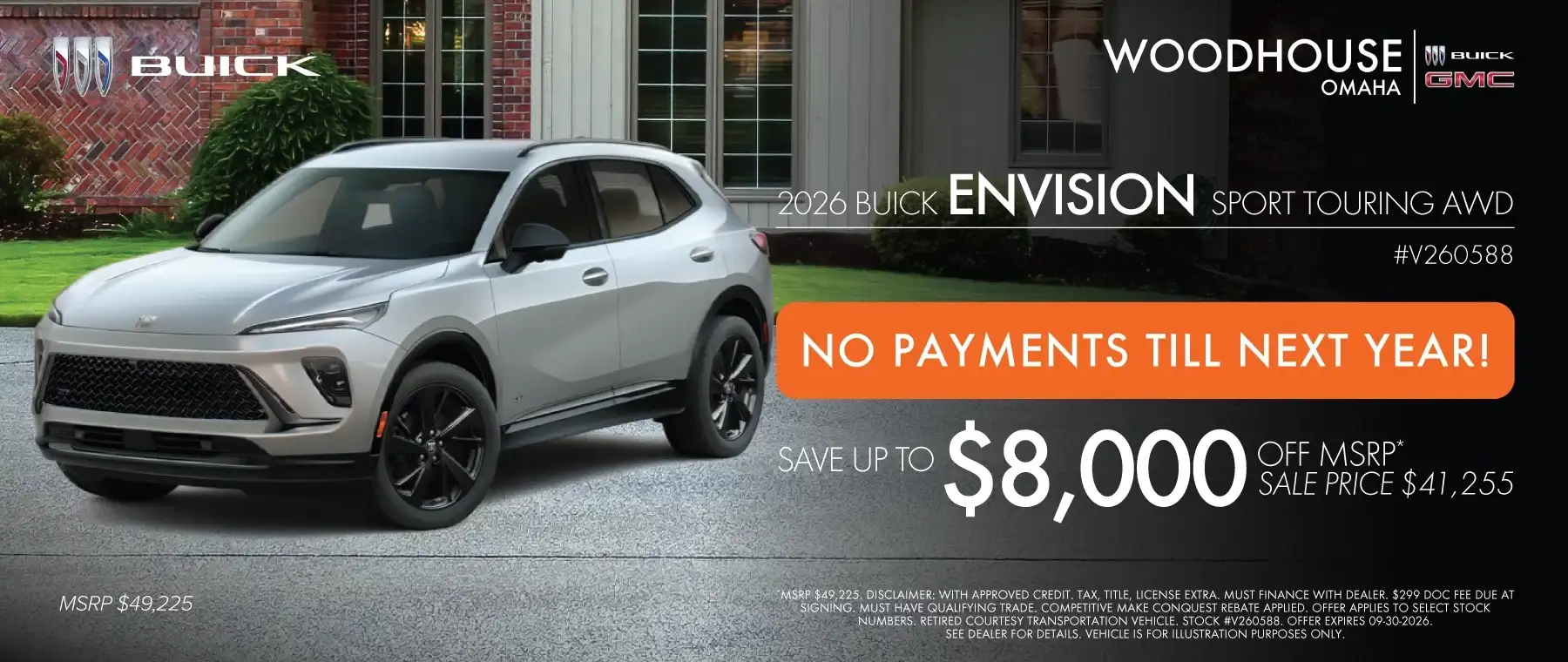 2026 BUICK ENVISION SPORT TOURING #V260588 - SAVE UP TO $8,000 OFF MSRP AND NO PAYMENTS UNTIL NEXT YEAR*