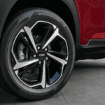 A shot of the rear wheel of the Chevrolet Trailblazer